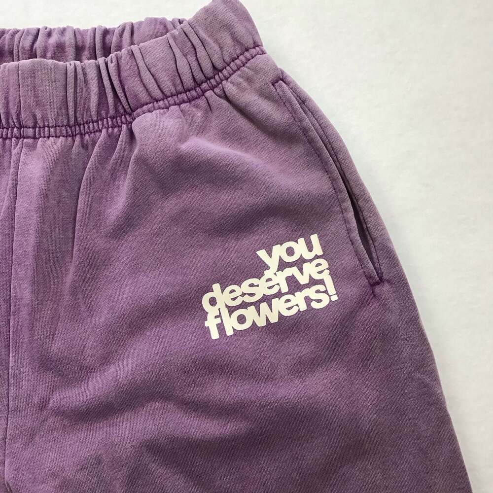The Mayfair Group You Deserve Flowers Wide Leg Sweatpants Purple XS - Picture 8 of 14